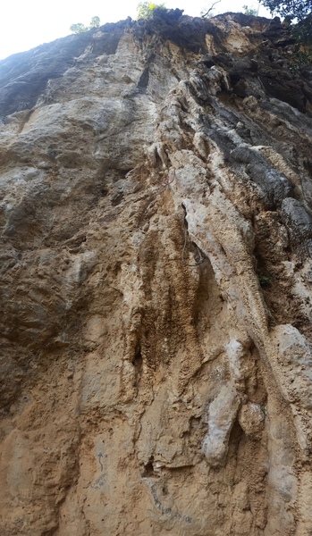 Enjoy quality climbing on the large features up the right side of the photo.
