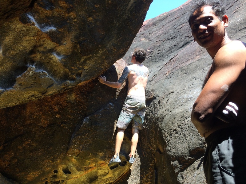 Arjesh watching Charley trying not to dab during the top out