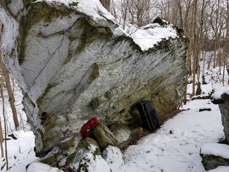 Crinoid Cove in the snow.