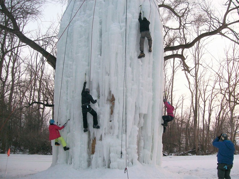 32 foot ice climbing tower- gear available- leading allowed when conditions permit