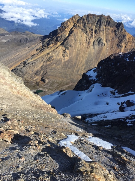 Top of the normal route on Iliniza Sur in Feb 2019. Norte is in the background...