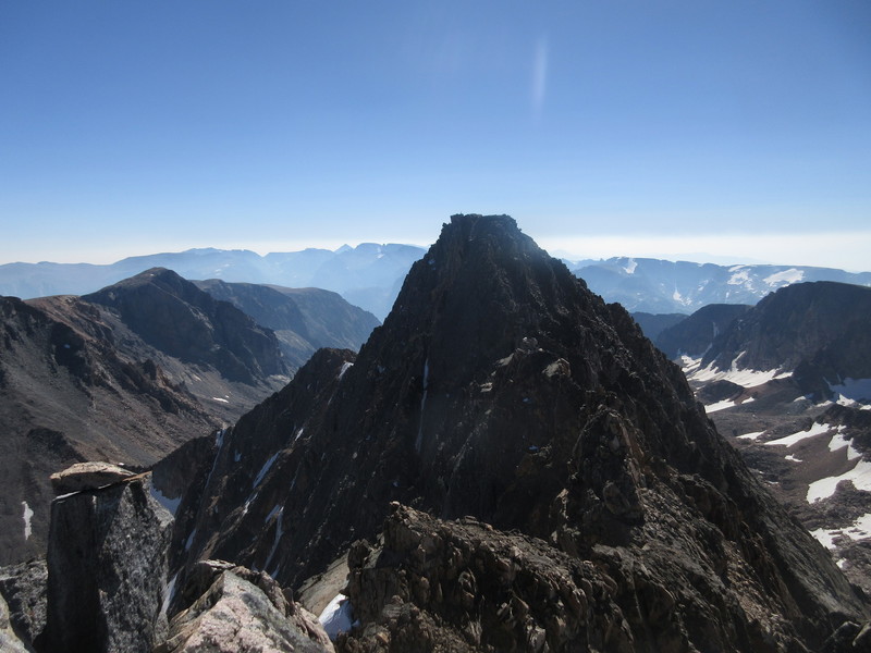 The traverse to Granite Peak seen from West Granite Peak.