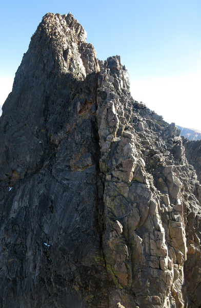 The ass crack of Granite Peak (aka. the crux chimney of the traverse).