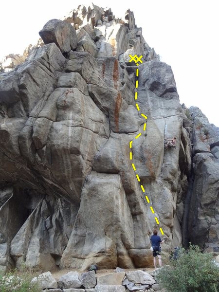 This shows Jay climbing "Crank It". "Innocent Victims" is marked in yellow.
