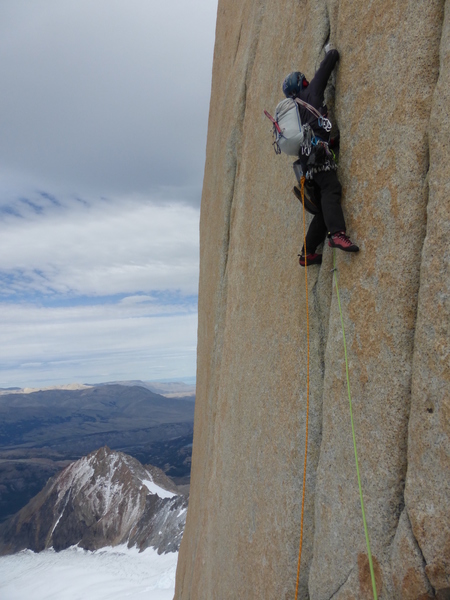 leading the crux pitch of the B-M. Pic: Vitaliy M.