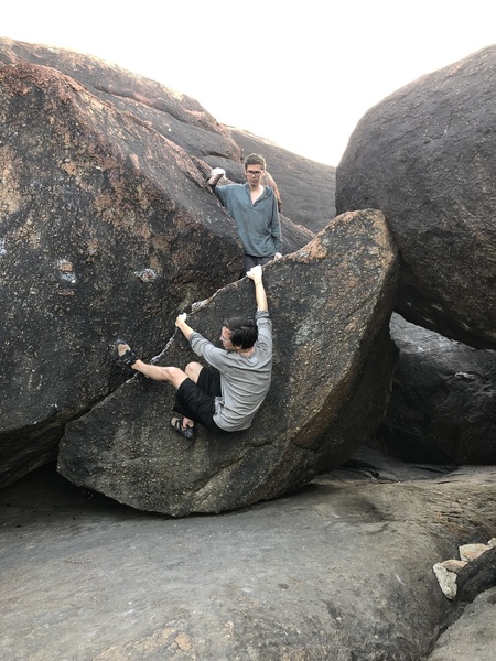 Charley pulling the first fun moves of Upper Decker