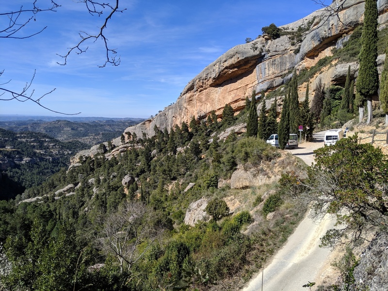 Looking at the parking for L'Ermita and the El Cami de L'Ermita sector behind.