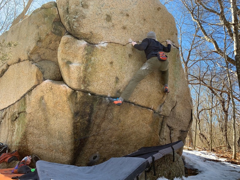 Ethan on "Upper Crack Traverse".