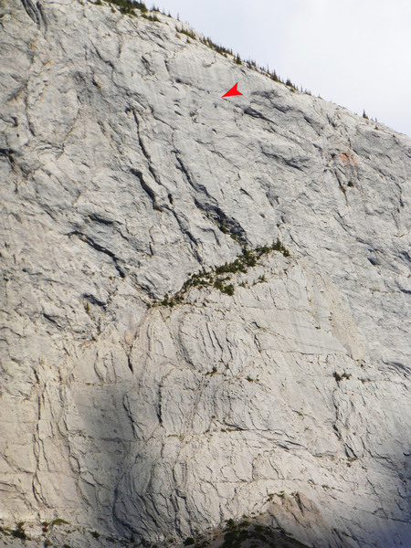 Climbers on the headwall pitch 11 of Ay Mamasita!
