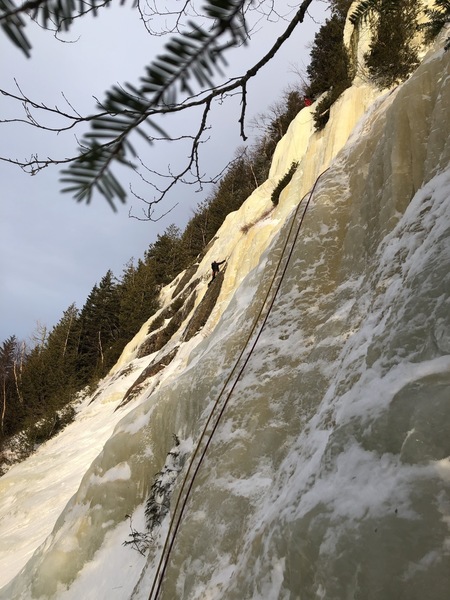 Start of P2 from the tree belay.