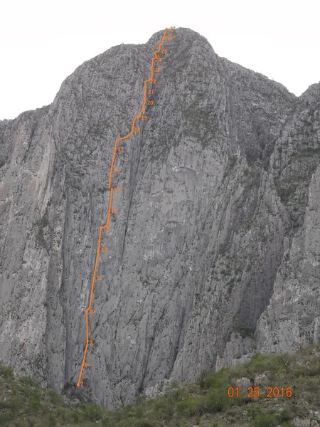 the route, pitches 7 & up