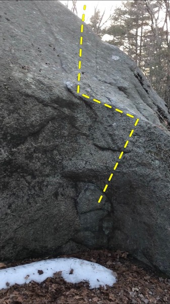 That low triangular flake is juggy, start there. There aren't many options, it's kind of a large sloper with a few cracks, but all of the holds needed to mantel up are pictured here.