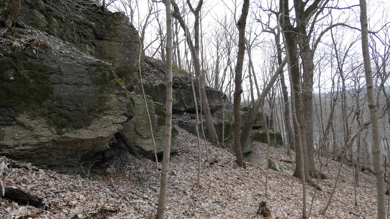 A section of the bluffs with a good view of the ground around them...