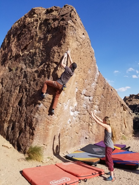 Robbie approaching the crux.