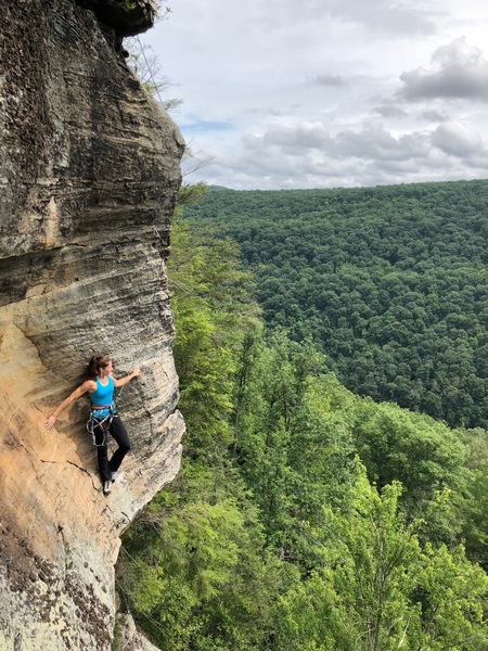 Alex Johnson on the second pitch (5.10+) of Obedience 5.12a