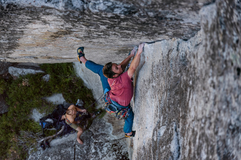 Drew Wiginton just below the crux