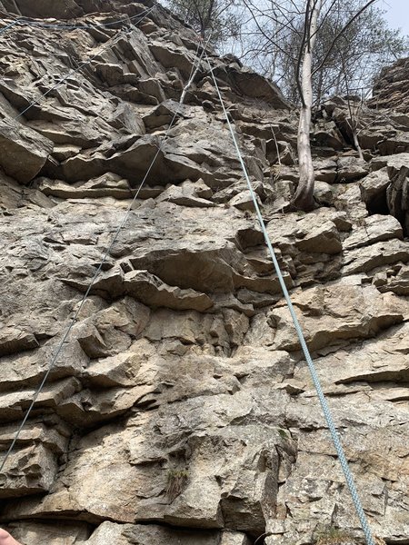 Top rope set on the route