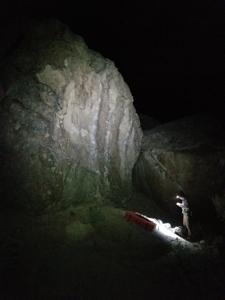 Doug and I setting up for night laps of the easy climbs at the Sads.