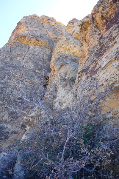 4th class scramble to summit ridge from top of Pitch 12.