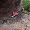 Markie on the upper 0.75 section of Spaceman Spliff. Photo by Tony at China Climbing Documentary Project