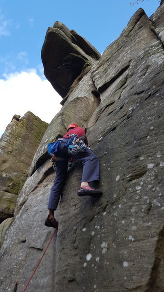 Hawk's Nest Crack
<br>
Goes straight up this crack and over the top protrusion
