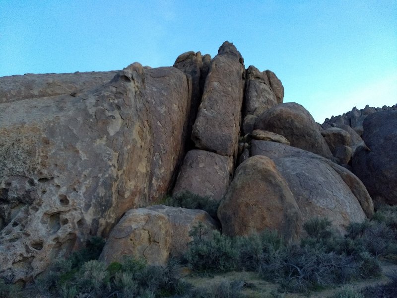 Climbs the middle formation.