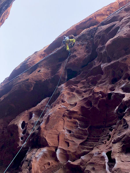 Just beyond the crux