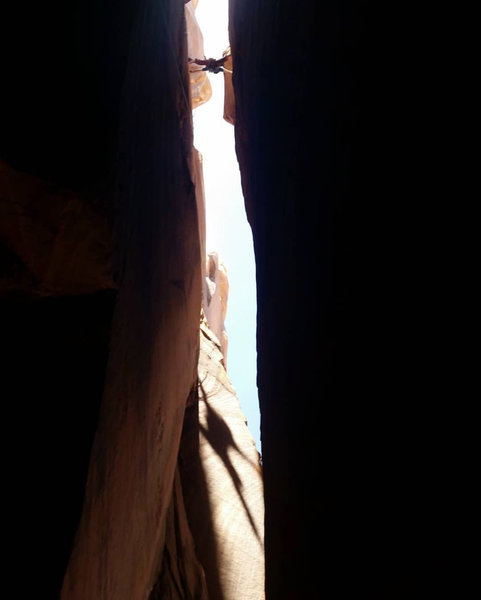 Battling the shadow at the full stem section. Photo by Tanner Bingaman