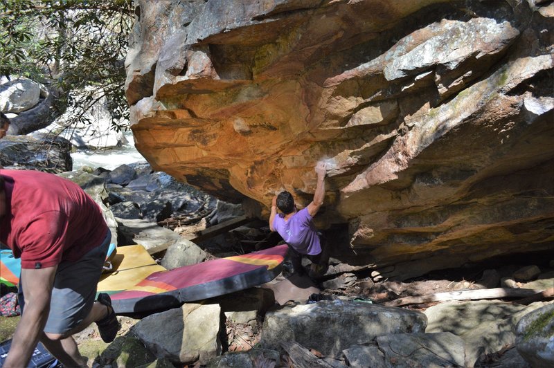 The FA of "Unspeakable" on the Silent Boulder