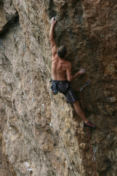 Antoine sticking the bottom crux move...