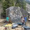 The first crew to checkout the Meadow Boulder.