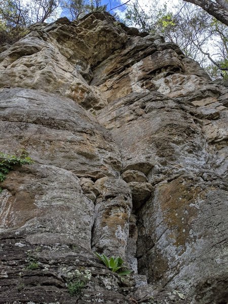 Dread Skills follows the arete on the right of the photo.