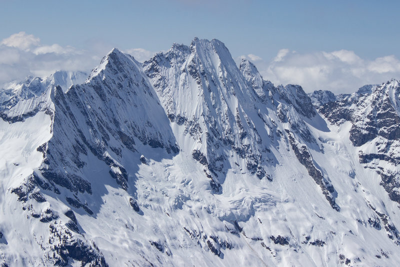 N Face of Goode from Black Peak with NE Buttress at center, 4/20/19