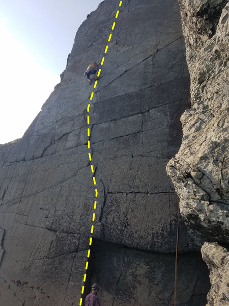 Sinecure (E1 5b), Yellow Wall, Carreg-y-Barcud, North Pembroke