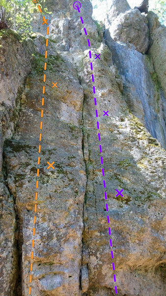The first two routes reached are also some of the easiest. Drop your pack and get warmed up! Made in Germany and Make My Day.
