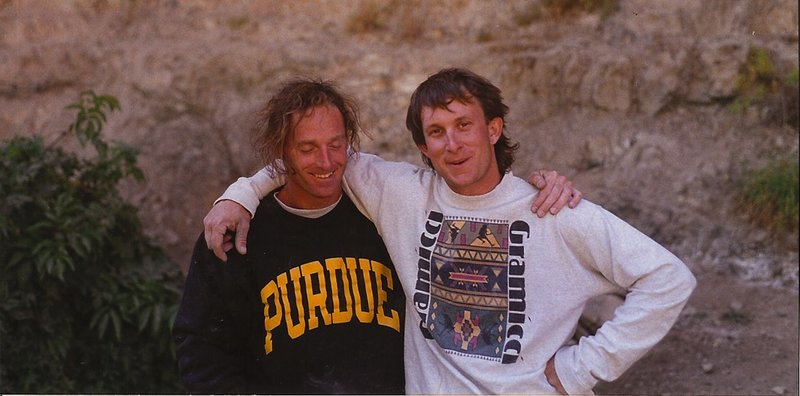 Greg Martin and Mike Duncan back to back redpoint, '94.