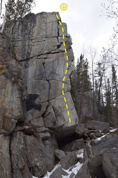 Follow the bolts on the arete