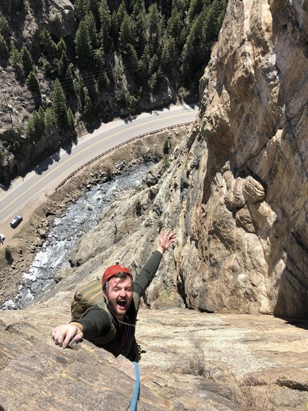 Topping out on an incredible route!