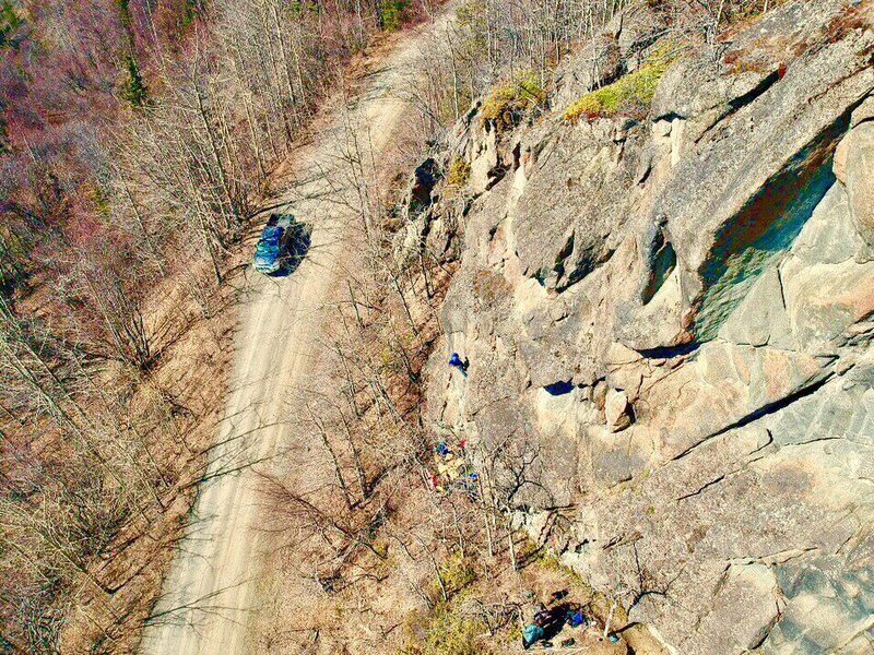 Spenser setting "On Your Celtic Way" on the weekender Wall. Very short approach to a great climb!