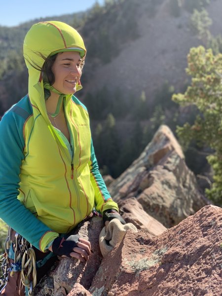 Summit after Green Spur-Rewritten-Rebuffat's Arete linkup.
<br>
<br>
Photo: Logan Dop.