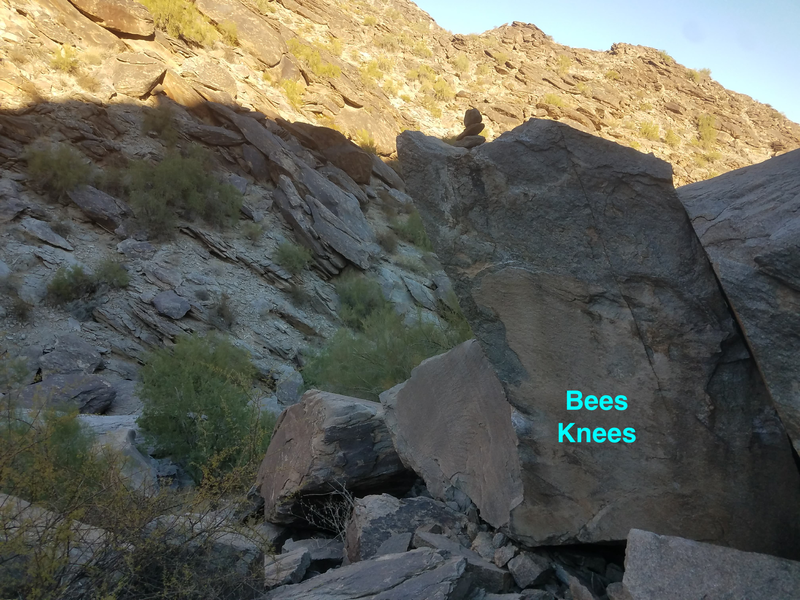 V3 Bees Knees in the broken scree just out of the wash