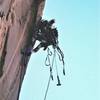 P.Ross on the first ascent. 2001.