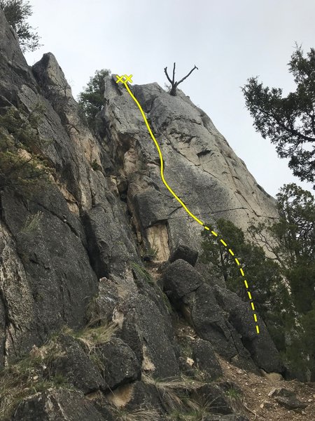 Crack to Nowhere as you approach Obscurity crag