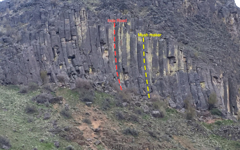 Royal columns main wall With the two most popular routes for bearings