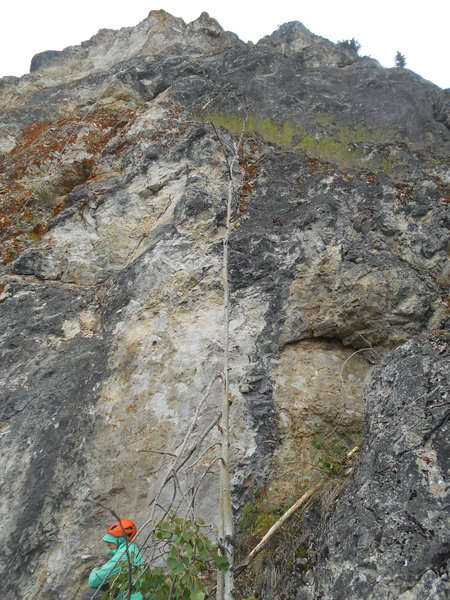 Steffi sitting just down and left of route start.