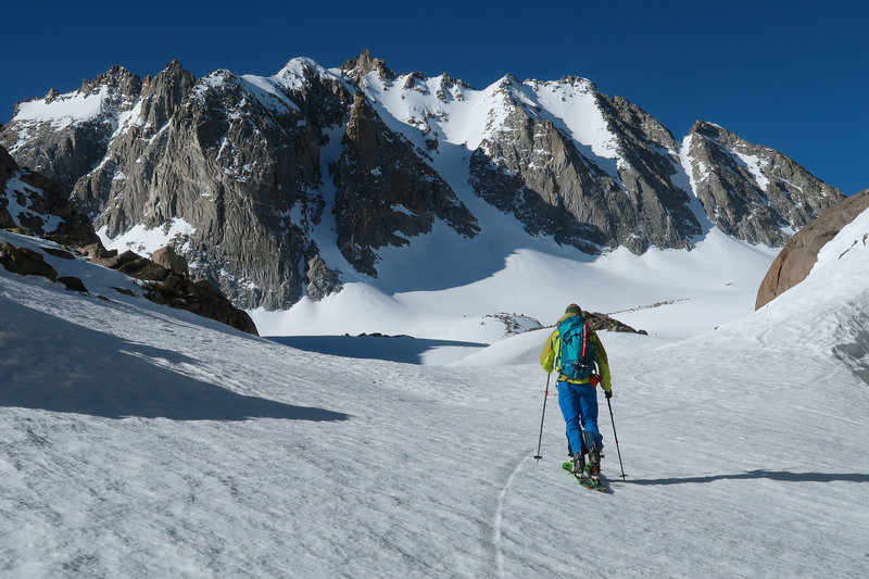 Approaching Thunderbolt Peak in the spring