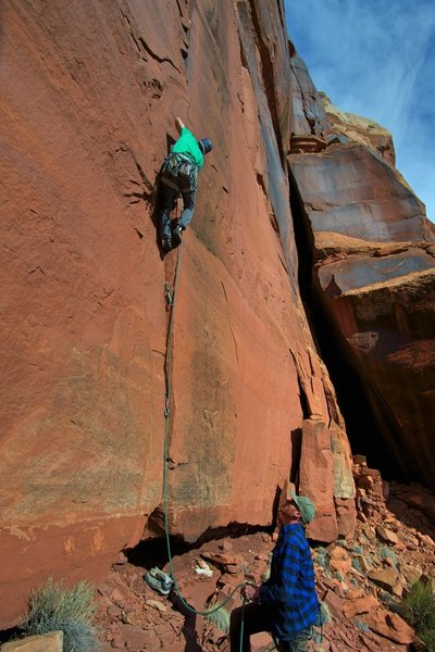 First free ascent with Dave on the belay-
<br>
Photo credit to Gaar @onropeadventures