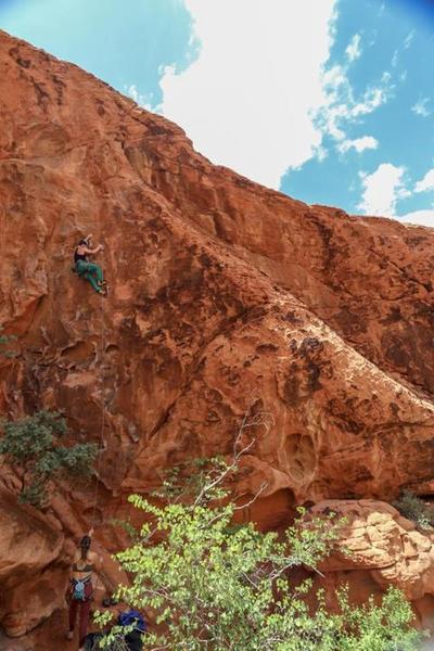 Sam giving a great belay on pumpkin King