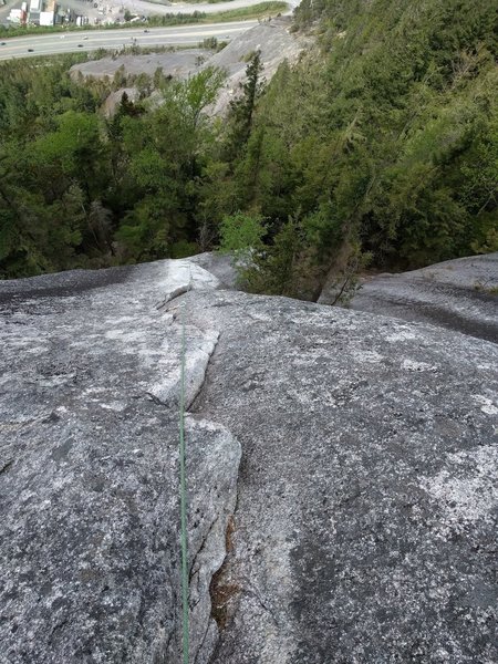 Looking down from the top of the pitch