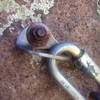 Anchor bolts are rusty and need replacement.